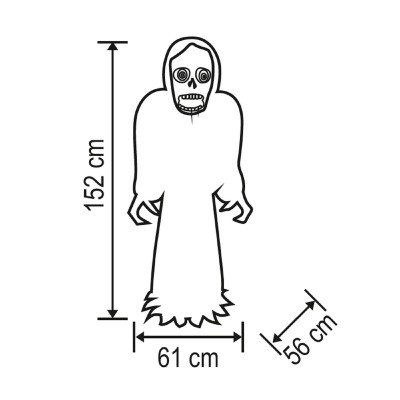 Felfújható Halloween csontváz, 150 cm, belső LED projektorral - KD 150 CS